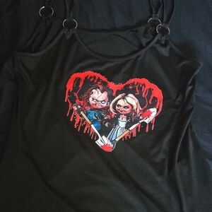 SHEIN Black Dress with Red Heart Graphic